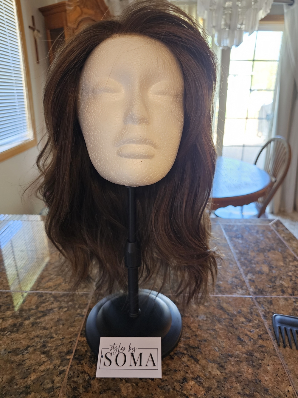 Styles By Soma Charmful Affair Medium Brown Wavy Synthetic Wig